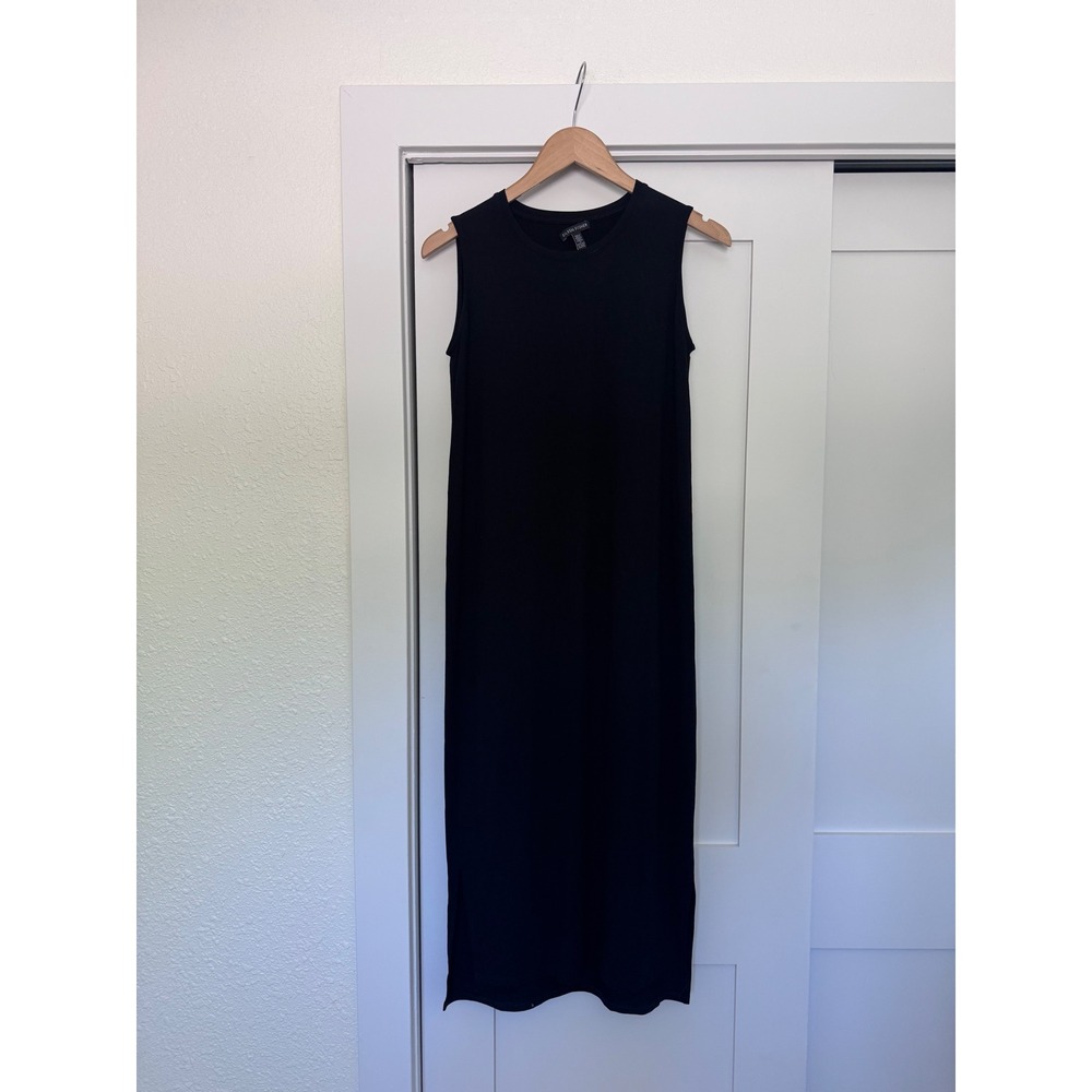 Eileen Fisher Black Jersey Knit Tank Dress XXS